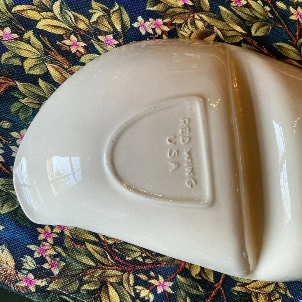 Vintage Red Wing USA Pottery Capistrano Swallow Birds Divided Serving Dish 14
